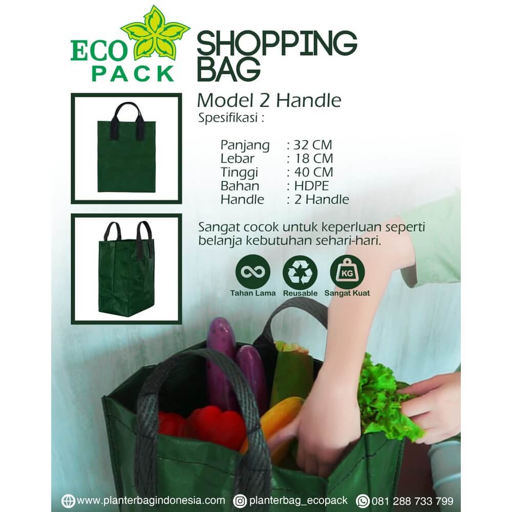 Shopping Bag / kantong Belanja / Tote Bag / Goodie Bag Double Belt